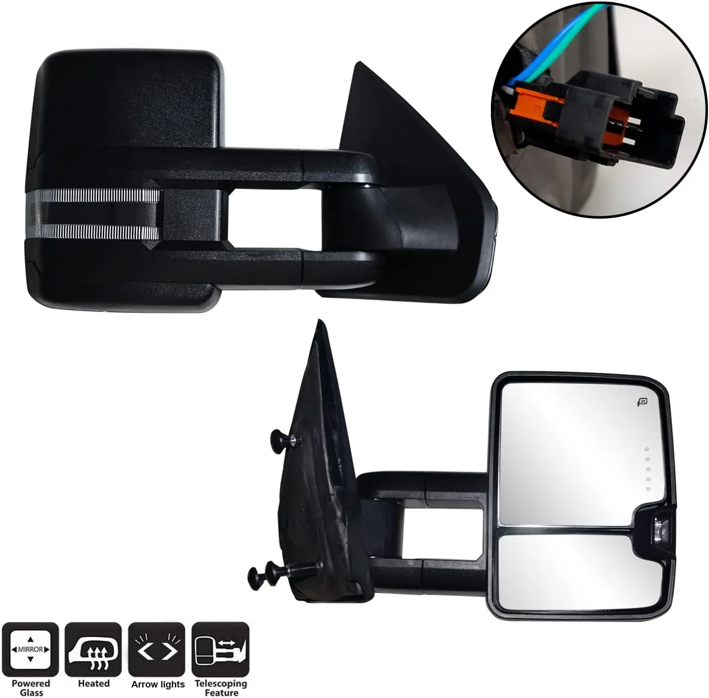 Towing Application, Glass Material, No Color Specified, Power Heated with Turn Signal and Puddle Light for Ford F150 2004 - 2014