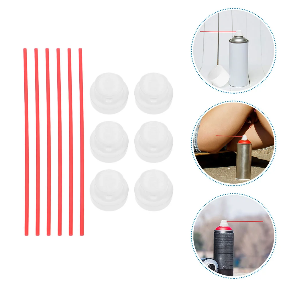 

6 Sets Aerosol Nozzle Spray Can Straws Tube Cleaners Billiard Talc Powder Tips Pipe for Cans Lengthen