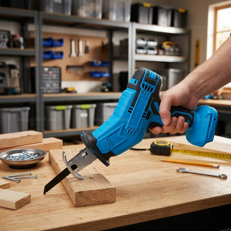 Cordless Electric Reciprocating Saw Handheld Tool for Wood DIY Construction Projects No Battery Included Lightweight Durable