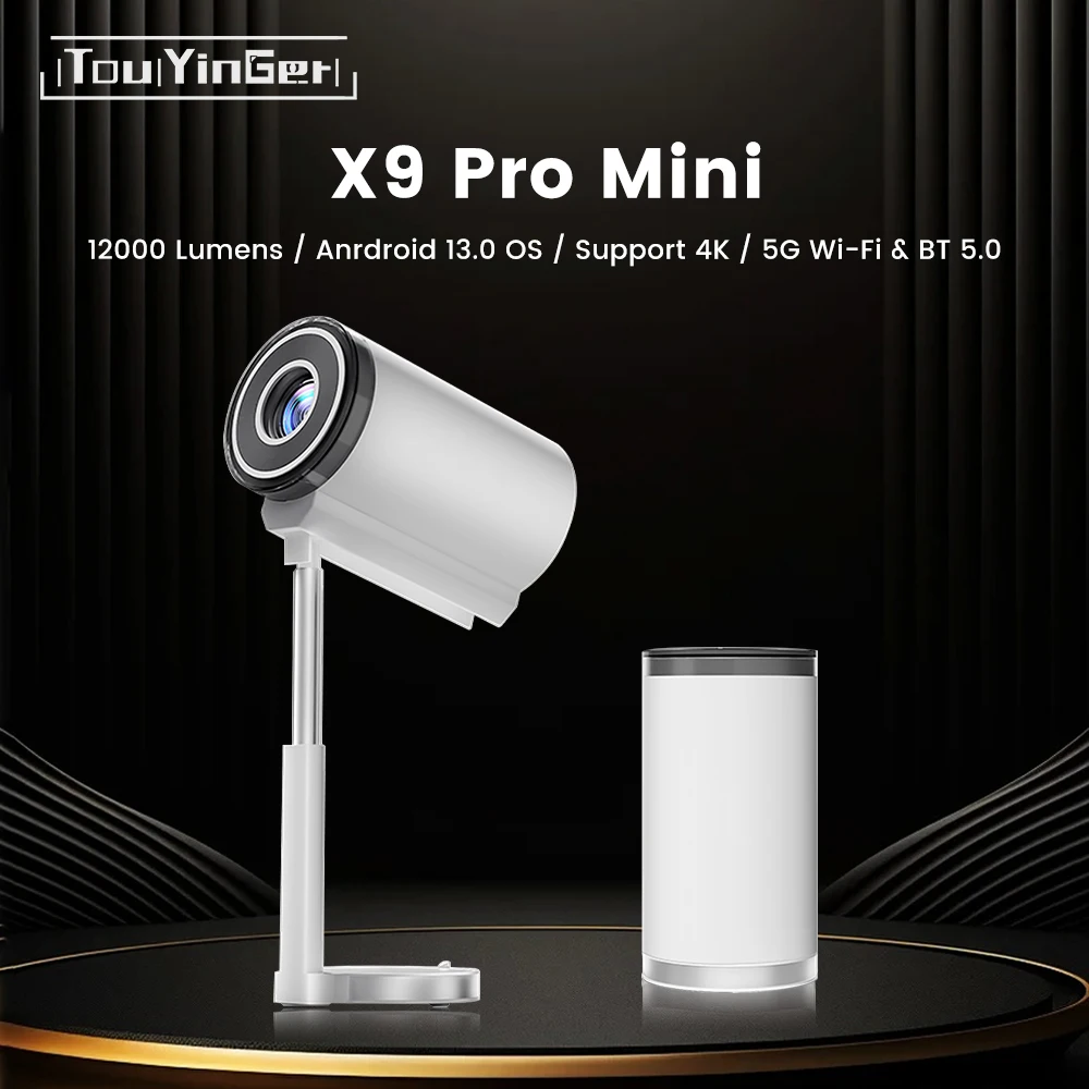 Touyinger X9 pro mini 550ANSI true brightness 4K Android 13 video WiFi Bluetooth home theater projector