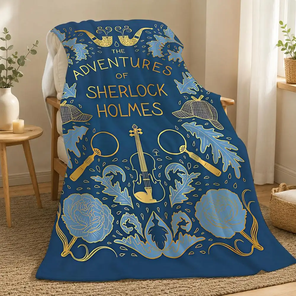 

Sherlock Holmes Novel Character Throw 240g flannel blanket, suitable for sofas, beds, offices, exquisite gift blankets