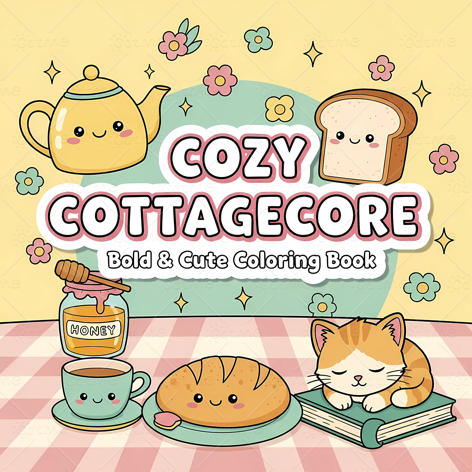 COZY COTTAGECORE Bold-easy Patterns Coloring Book for Adults Cute Drawing Book Perfect Gift for Party and Birthday ﻿