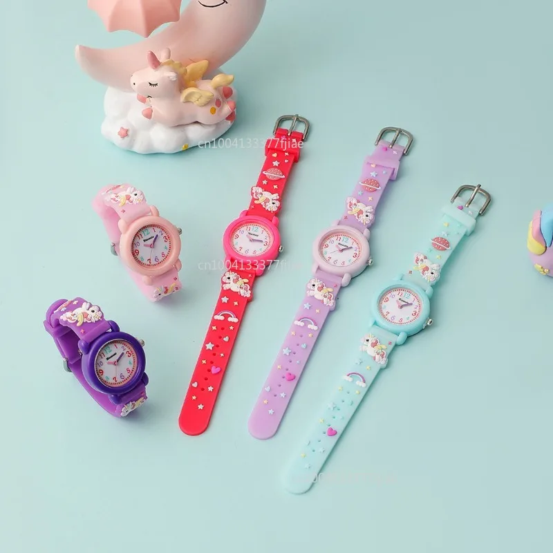 

2024 New Fashion Creative Unicorn Light Up Watch Students Watch Colorful Horse Watch Silica Gel Wristwatch Kids Gifts Relojes