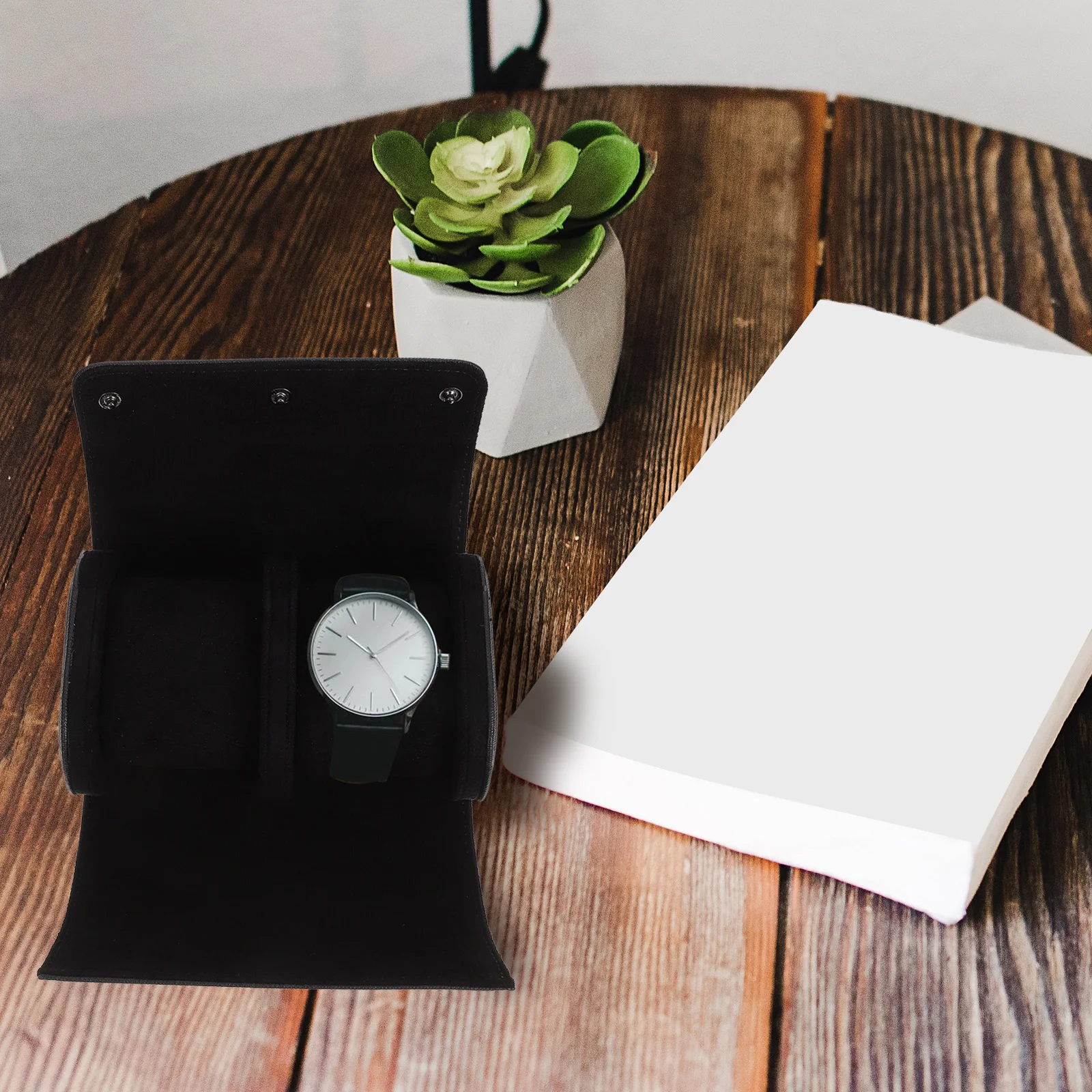 

Box Case Band Organizer Black Pu Travel Cases Stylish Watch Storage Portable Watch Roll Lightweight Anti Fall Dust Proof