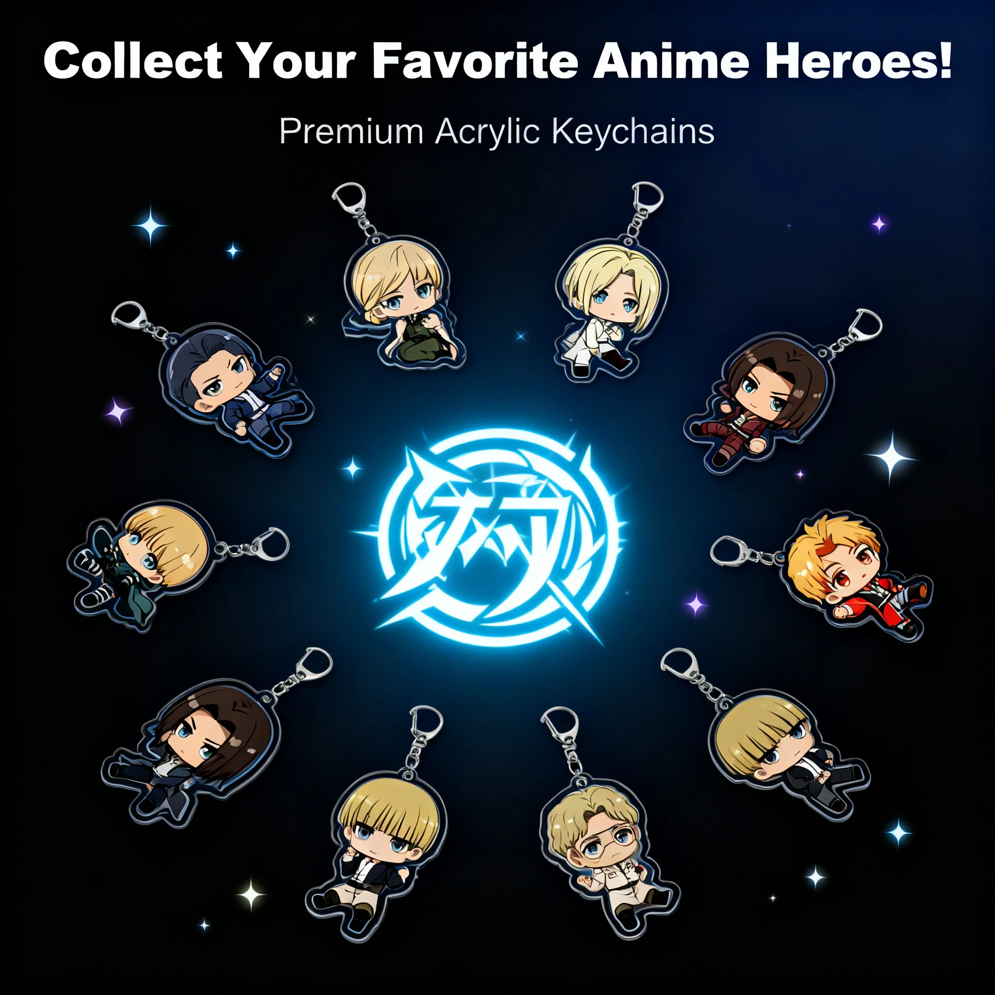 

Акриловый брелок Attack on Titan с Эреном Йегером, многослойный дизайн, аниме-стиль