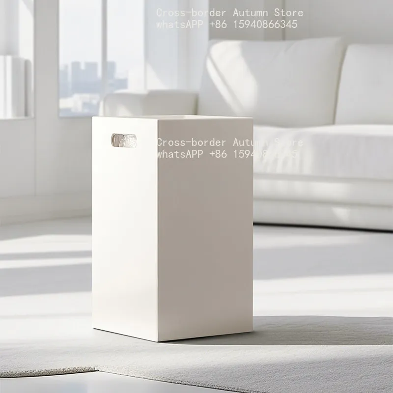 Square trash can simple Nordic style household bathroom living room 2025 new high-value ins wind double-layer large