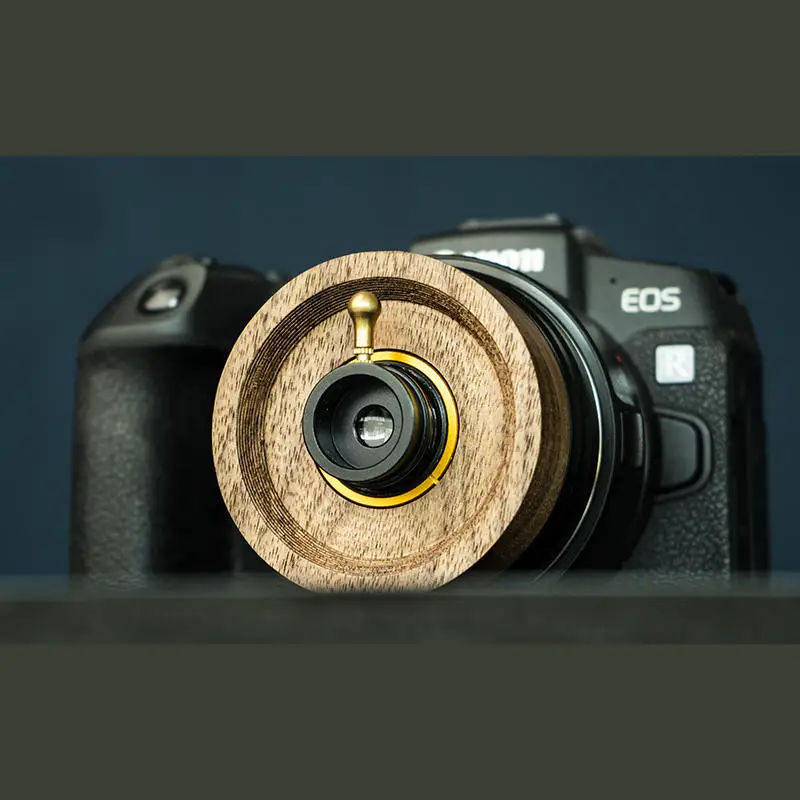 Roadfisher Fixed Focus Free 55mm Prime Lens Wood Biscuit Wooden For Mirrorless Sony E Fuji FX Nikon F Canon EF EFM M43 Mount