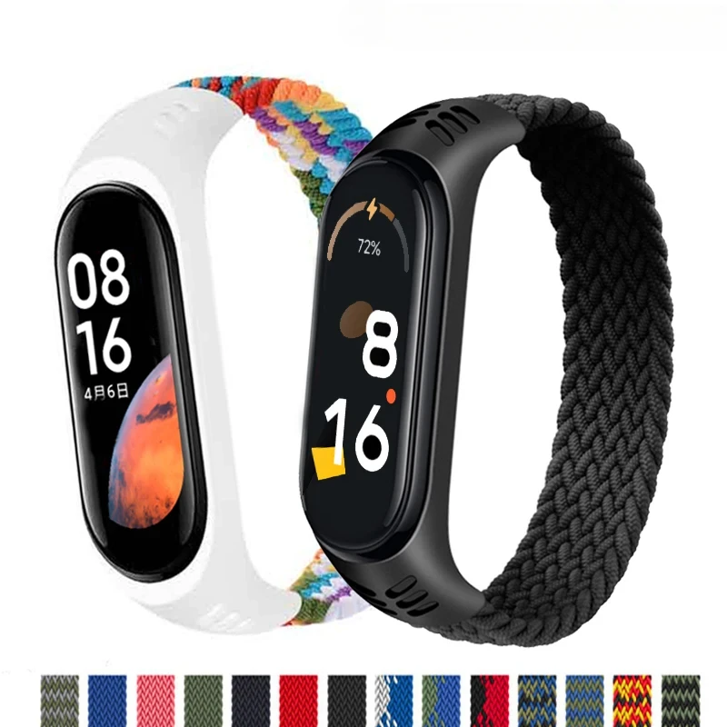 Bracelet for Xiaomi Mi band 6 7 Strap Nylon Braided solo loop pulseira bracelet Miband5 Wristband belt Mi band 5 4 3 6 correa