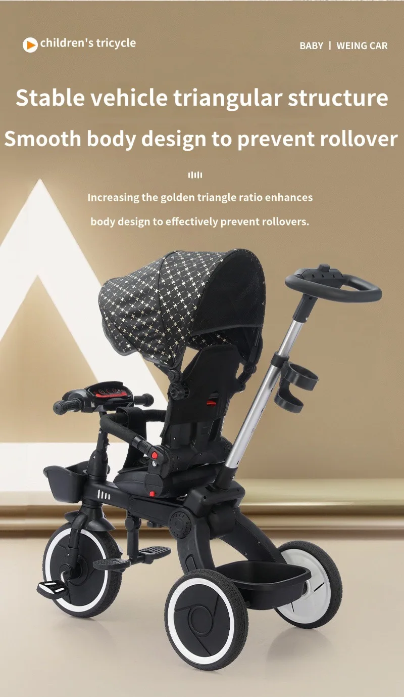 Child Tricycle Foldable Baby Stroller 1-6 Years Old Baby Pedal Stroller Lightweight Child Stroller Trike