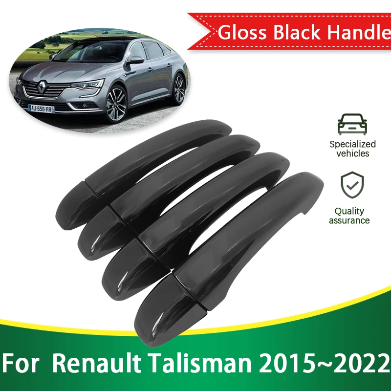 

for Renault Talisman Samsung SM6 2015~2022 Gloss Black Outer Door Handle Cover Stickers Trim Car Accessories 2016 2017 2018 2019