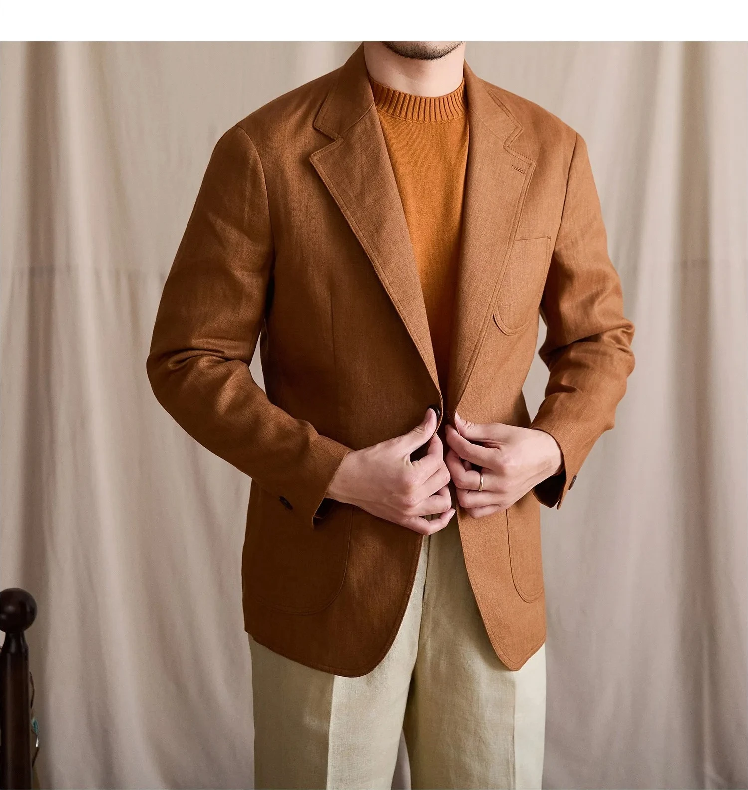Summer casual blazer, breathable and lightweight, commuter suit for men,Jacket and pants 2 pieces banquet casual wear