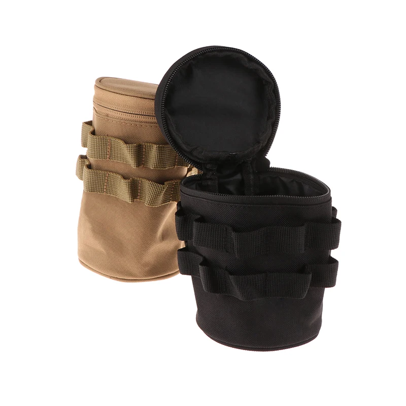 Outdoor Tactical Camping Cup Storage Bag Water Bottle Holder Pouch Tea Milk Beer Cup Sleeve Hanging Cup Bag Organize