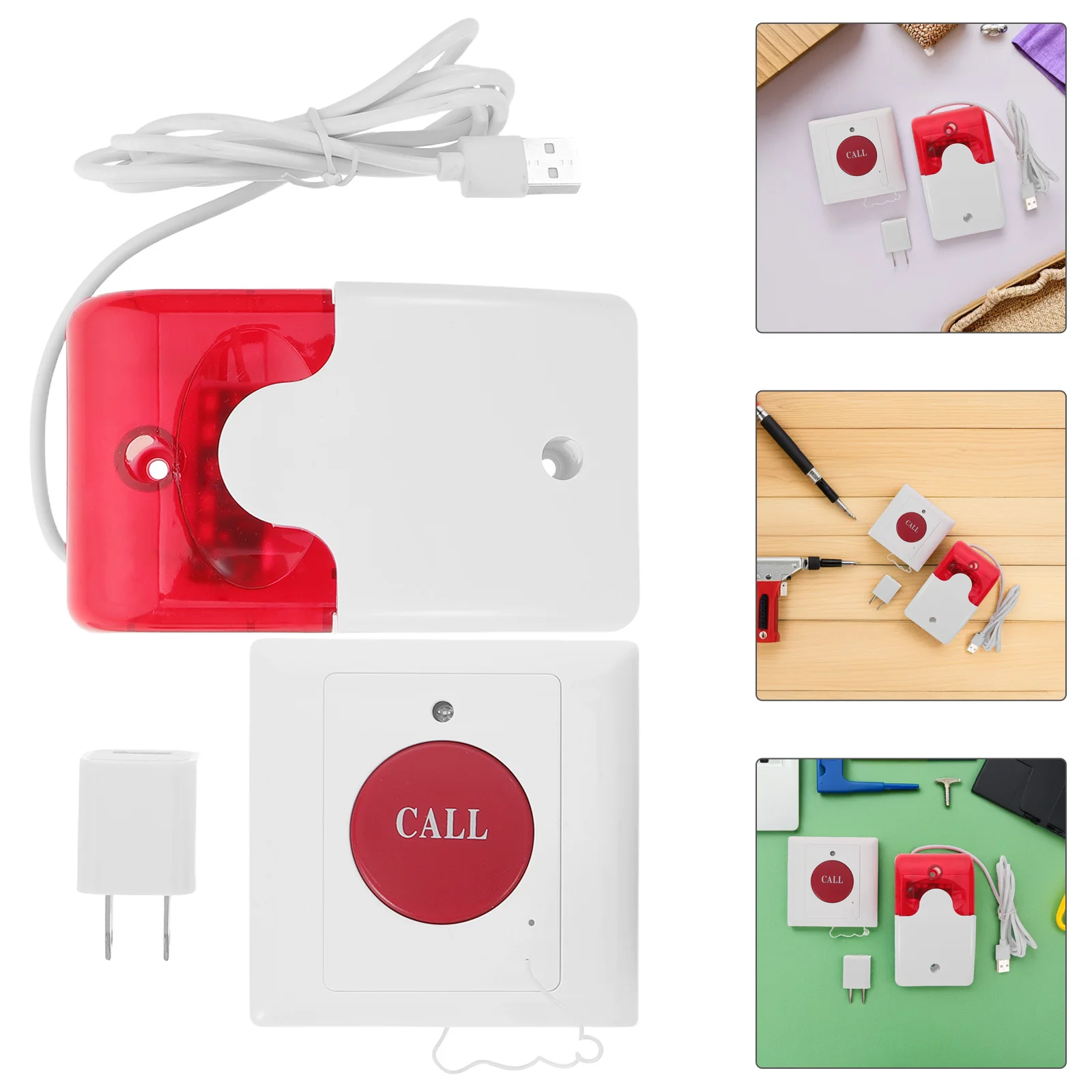 

Smart Wireless Emergency Call Button Dual Audible Visual Alarm Wall Button for Elderly Disabled in Hospitals