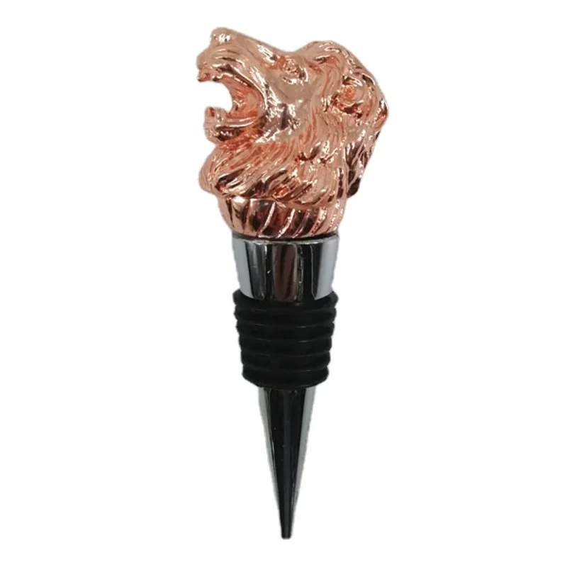 Creative Zinc Alloy Lion\'s Head Pour Spouts Vodka Red Wine Whiskey Wine Mouth Fresh Bottle Stopper Gift Decoration