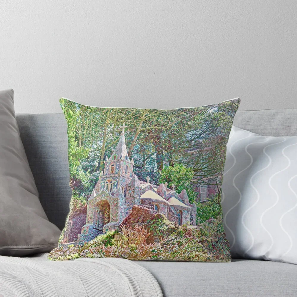 

The Little Chapel - Guernsey Throw Pillow Room decorating items Custom Cushion Luxury Cushion Cover pillow