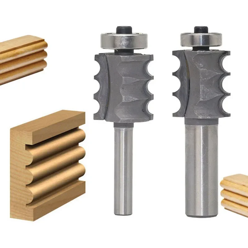 1PC 1/2 "12,7 MM Schaft Fräser Holz Carving Triple Bead/Säule Form Router Bit Holzbearbeitung Werkzeuge woodruff Keyseat Bits