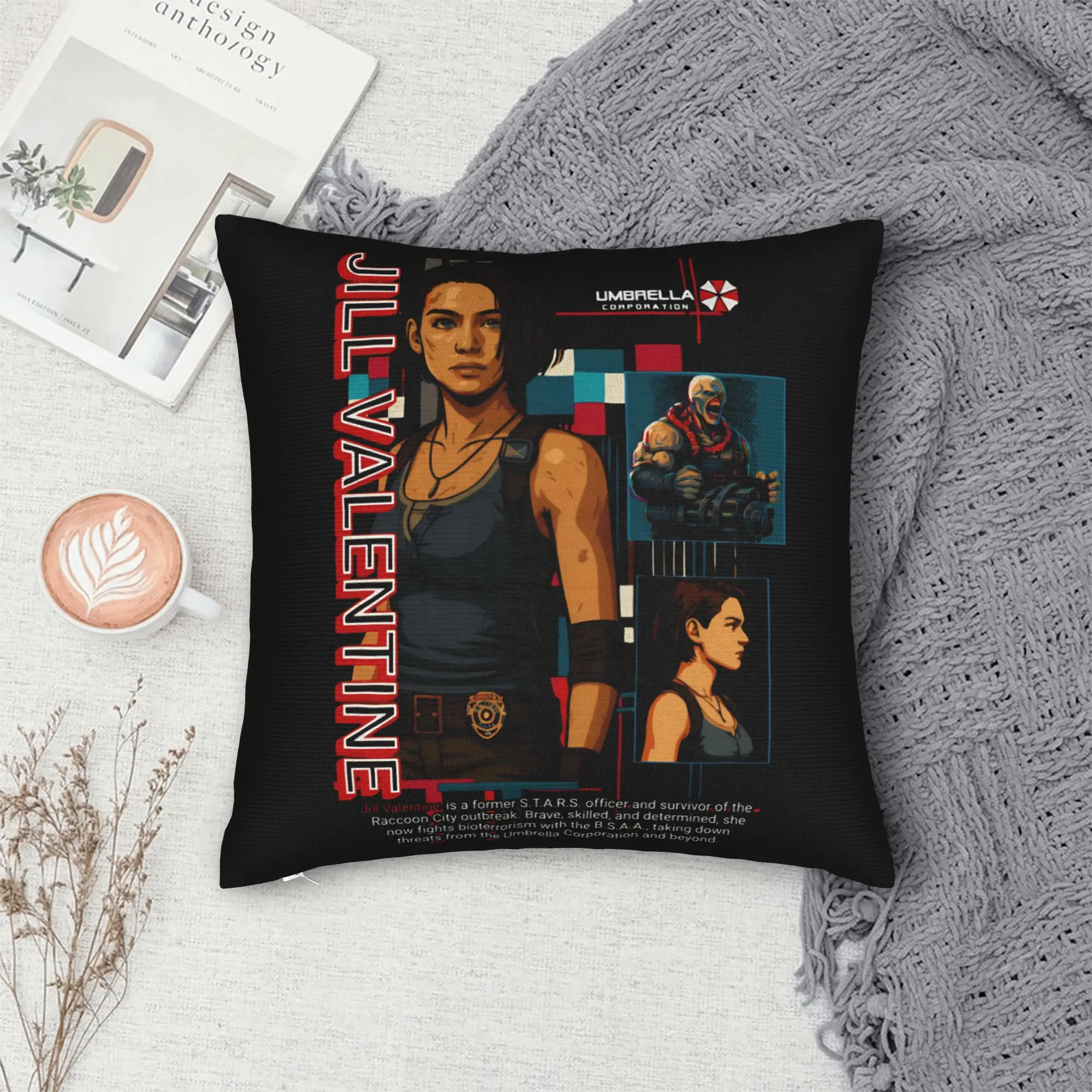 Jill Valentine Residents Evils 9 Biohazard Requiem Nemesis Printed Pillowcase Cushion Cover Pillow Covers Square Multi-Size