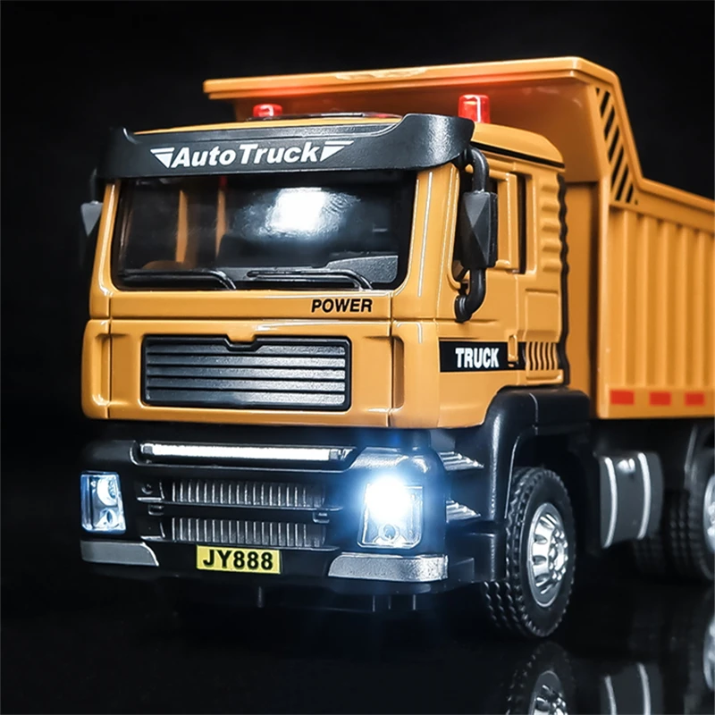 1/50 City Heavy Tipper Truck Model Diecasts Metal Slag Coal Mine Transport Vehicles Car Model Sound and Light Childrens Toy Gift