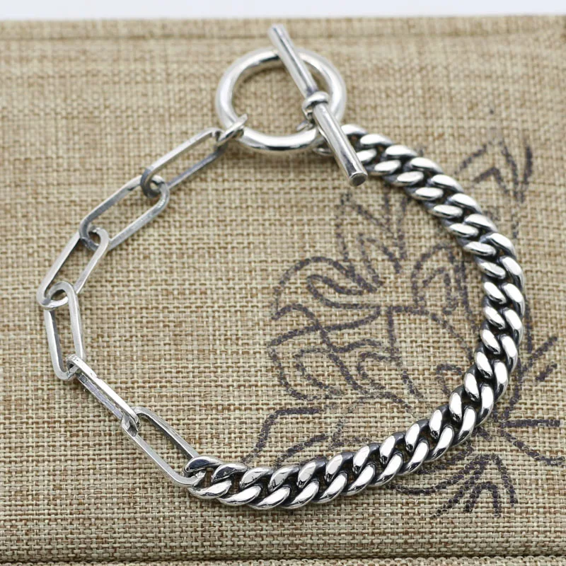 

Sterling silver Fried Dough Twists bracelet trendy personality jewelry women cool simple street cool men taiyin personality brac