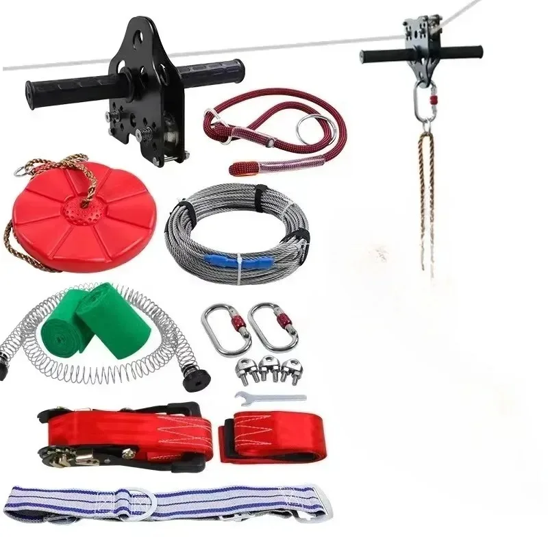 بكرة خطية محمولة باليد مع أرجوحة لملعب المدارس الممتعة في الفناء الخلفي