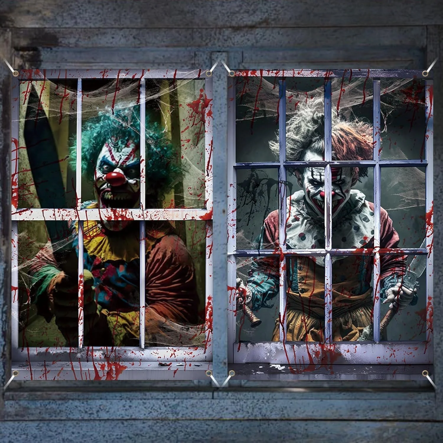 VIKAMA Halloween Horror Party Fensterdekoration Wandteppich Home Fenster Wandteppich Urlaub Party Fensterdekoration