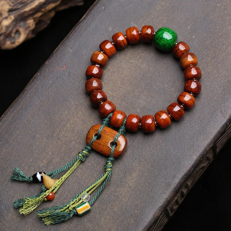 Tibetan return bone barrel bead strings single circle glazed turquoise old bone two cakes accessories cultural toys Buddhabeads
