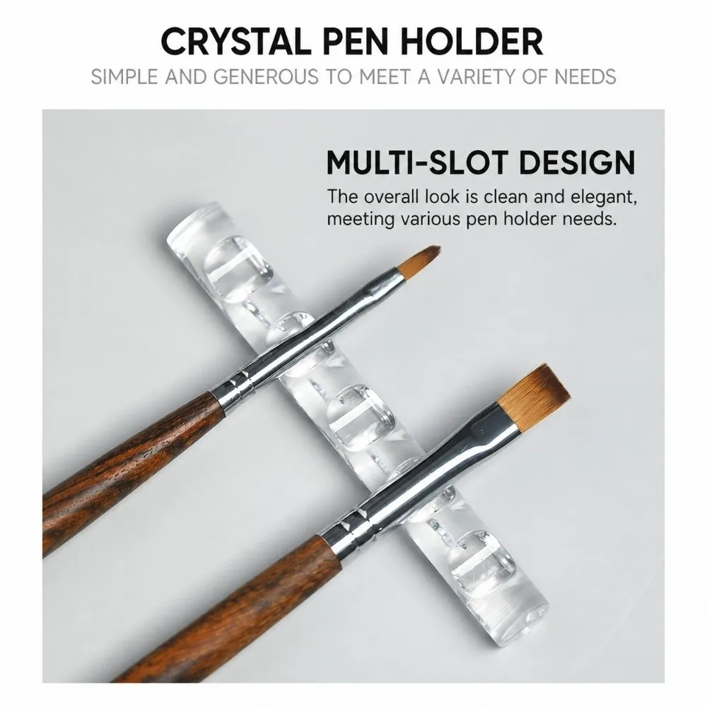 New 5 Grids Nail Brush Rack Portable Acrylic Pen Brush Stand Multi-Functional Brush Display Shelf for Manicure Tools