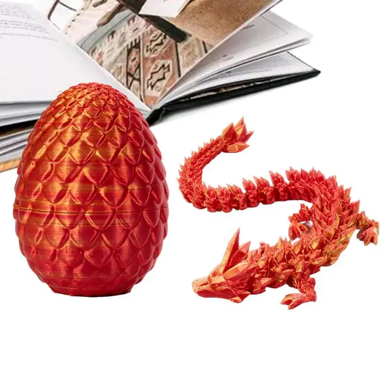 

3D Dragon Egg With Dragon Inside 3D Printed Dragon Fidget Toy Home Office Decor Desk Toy For Boys Kids Decorative Easter Egg