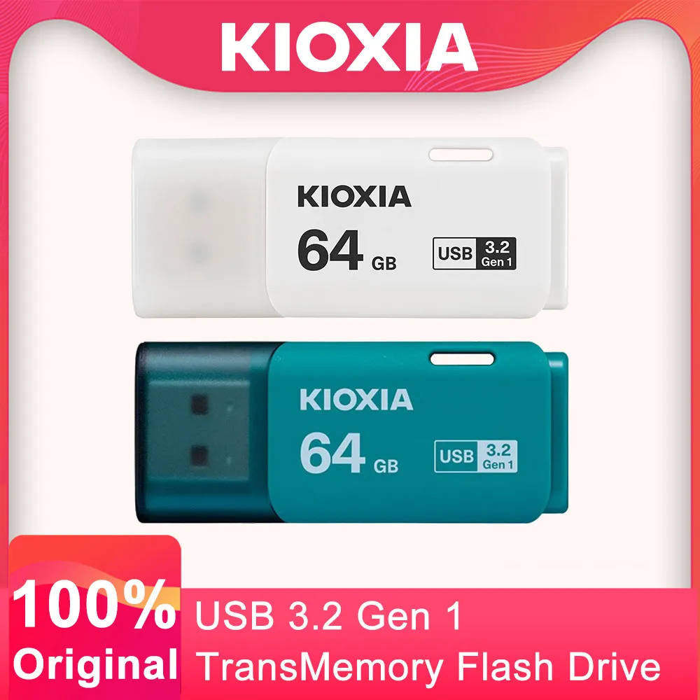 Kioxia جهاز نقل بيانات فلاش USB من Kioxia طراز USB3.2 Gen1 أبيض وأخضر بسعة 64 جيجابايت و128 جيجابايت و256 جيجابايت من توشيبا ، محرك أقراص usb على شكل قلم ، ذاكرة