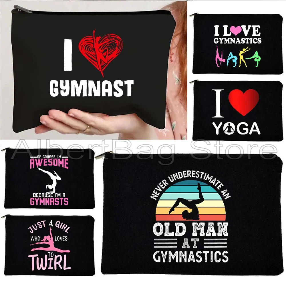 

Gymnast Gymnastics Sports Lover Yoga Pilates Pole Dance Tumblin Cute Gifts Canvas Cosmetic Makeup Toilet Bag Pencil Case Pouch