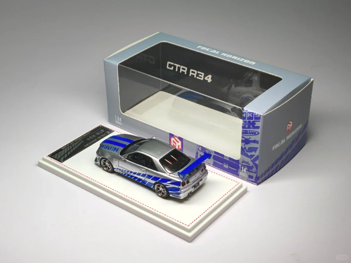 Focal Horizon 1:64 Skyline GTR R34 Fast and Furious Paul Painting Alloy Premium Diecast Car Model Vehicle Collectible - Image 4