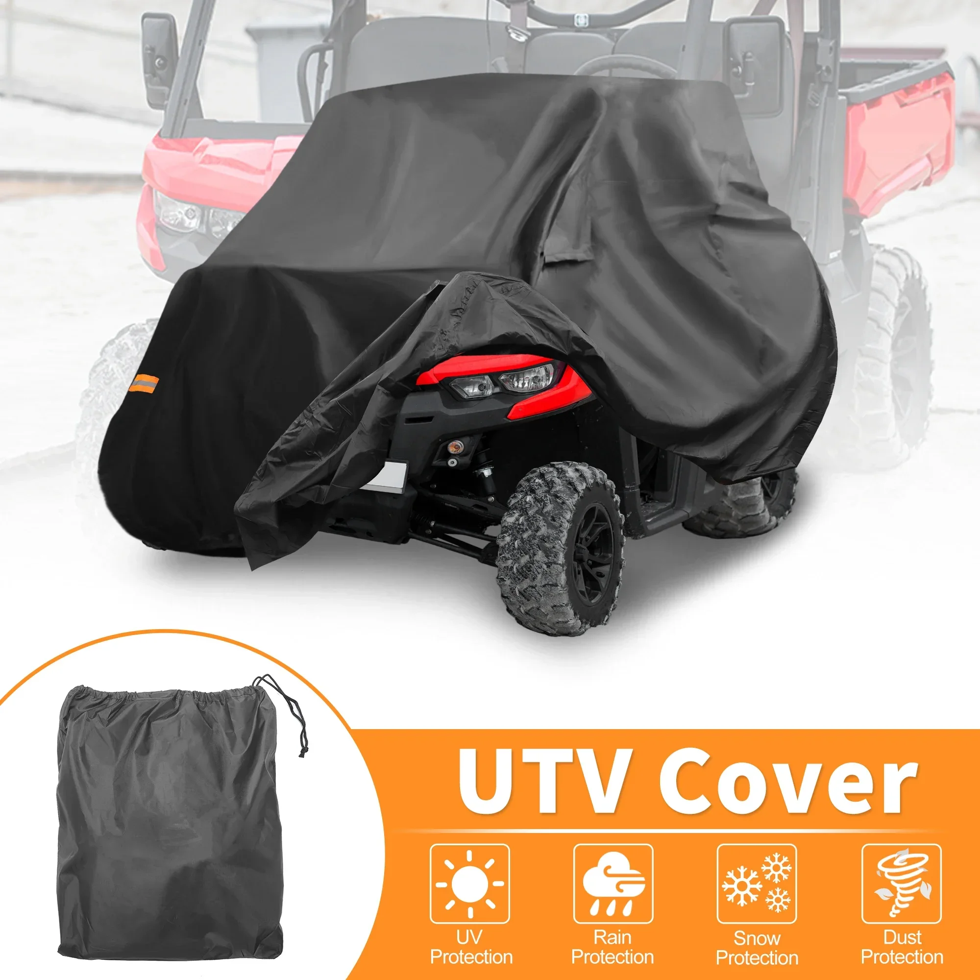 

X Autohaux UTV Cover for Can-am Defender MAX Waterproof Side by Side Cover Outdoor Storage Protection 210D-PU 256x110x120cm