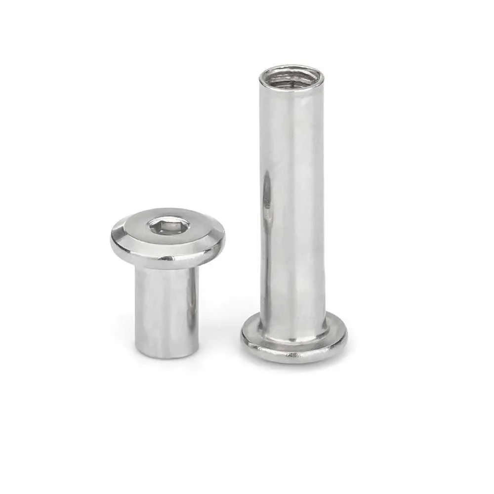 M2 M3 M4 M5 M6 M8 M10 304 A2 Stainless Steel Large Flat Hex Hexagon Socket Head Rivet Connector Insert Joint Sleeve Cap Nut