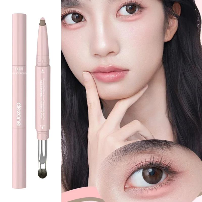 قلم دودة القز الكذب برأسين لتفتيح وتسليط الضوء على الظل 2 في 1 قلم دودة القز للنوم قلم تحديد عيون دودة القز