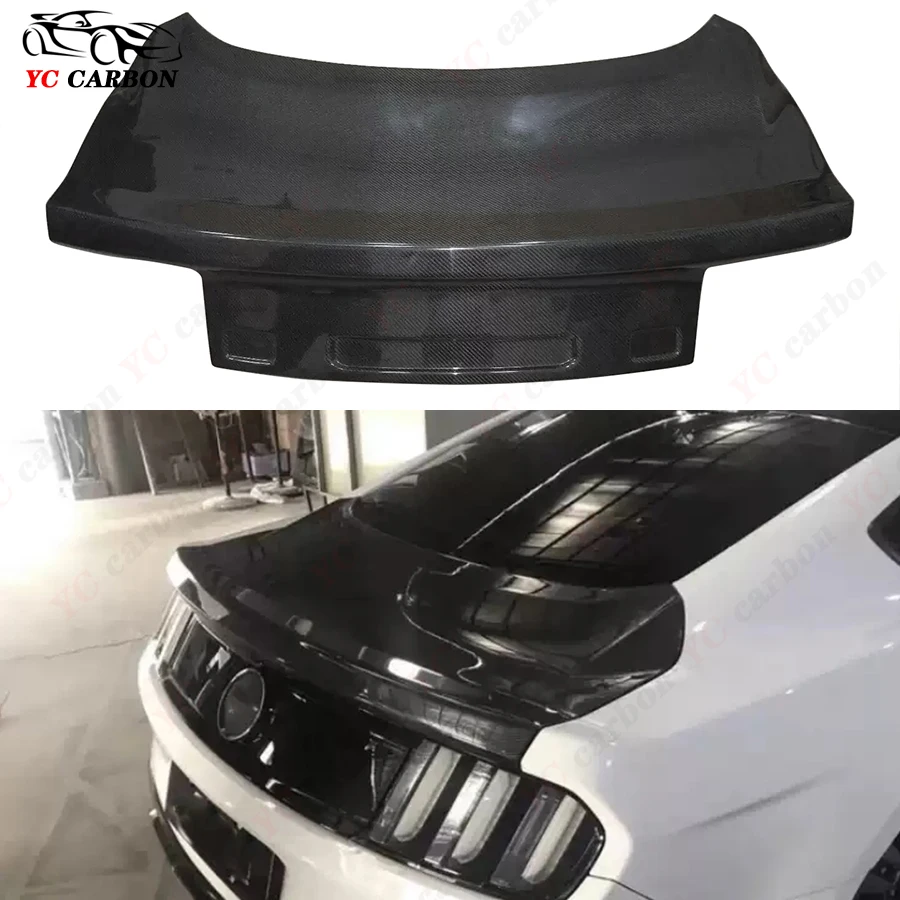 

For Ford Mustang 2015-2017 High quality Carbon fiber trunk lid the trunk lid encloses the upper lid behind the trunk lid