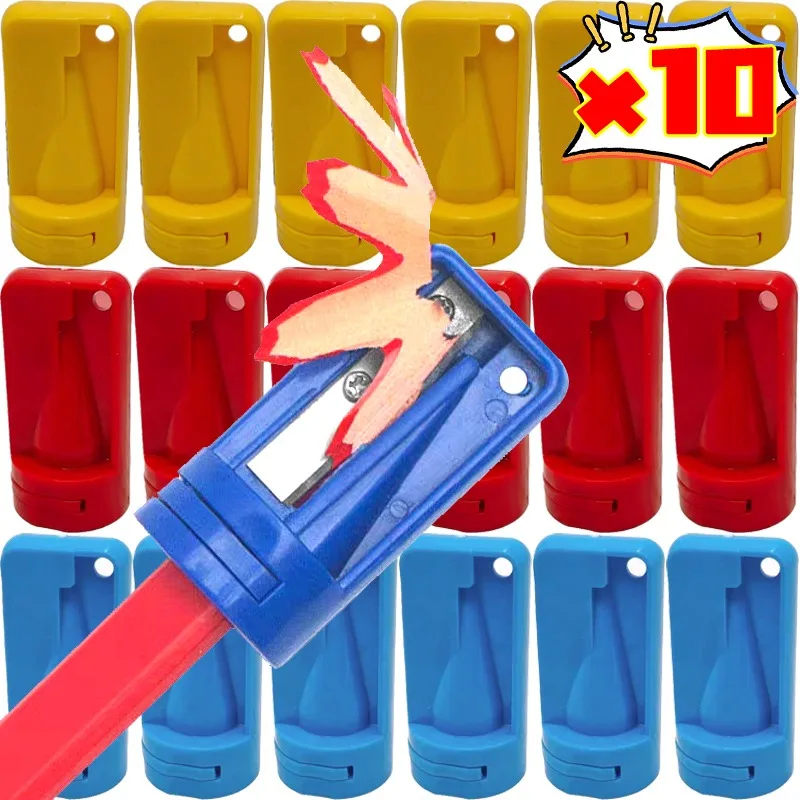 

1/10x Portable Pencil Sharpening Tool Colourful Manual Construction Portable Woodwork Pencil Cutter for Woodworking Projects