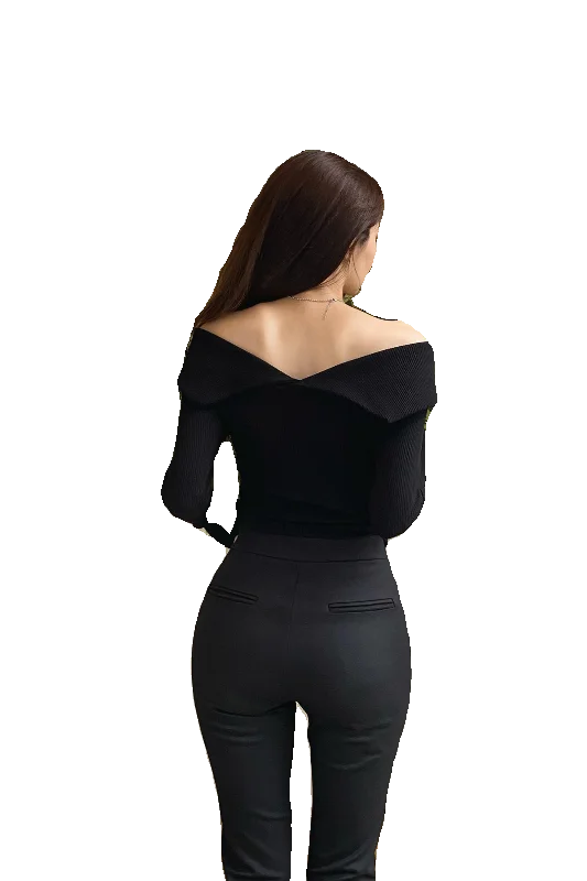 Printemps été nouveau taille haute décontractée Bla costume pantalon coréen Sle mince confortable trajet neuf Points pantalon ajusté