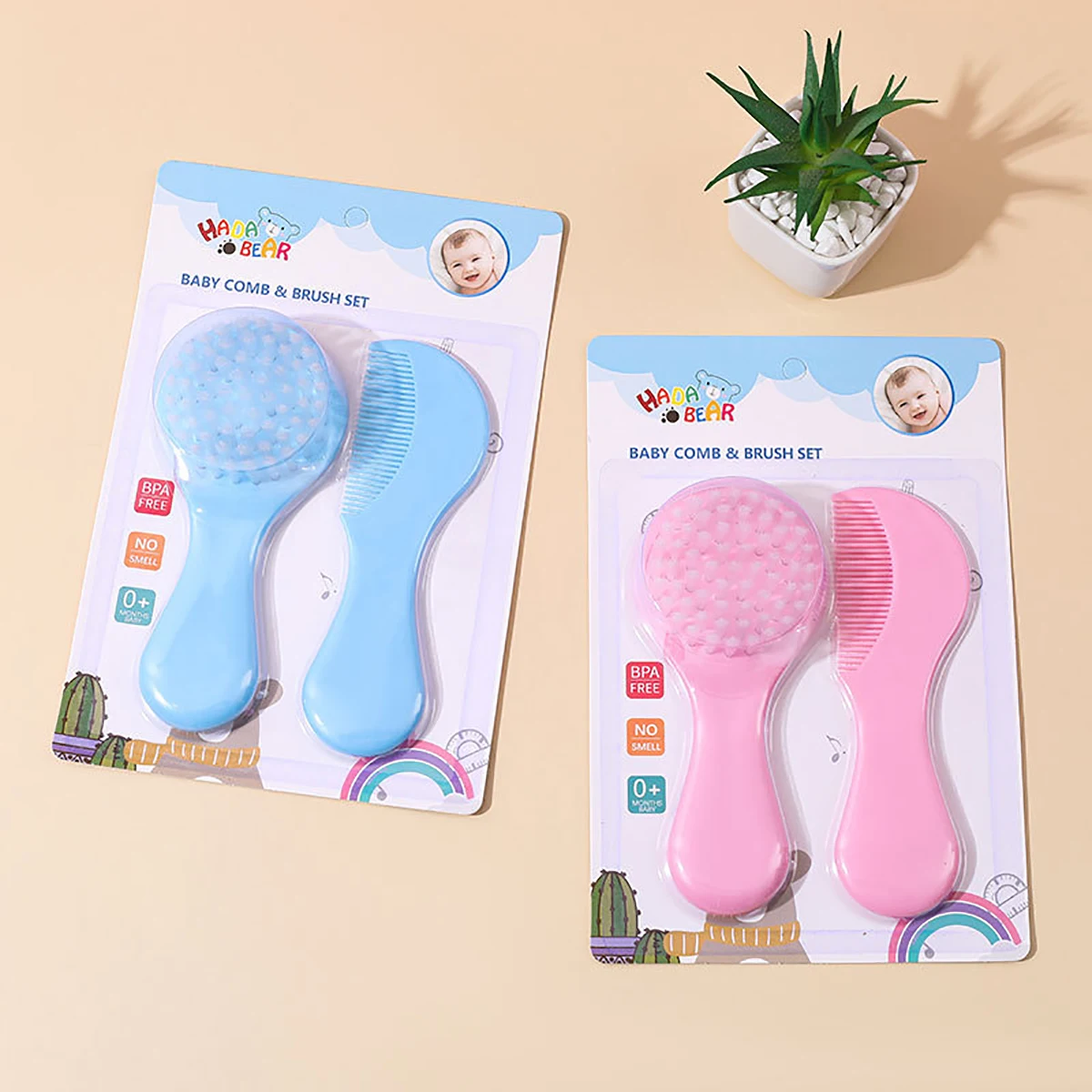 Baby Nylon brush set Bath Scrub Soft brush Baby head care comb