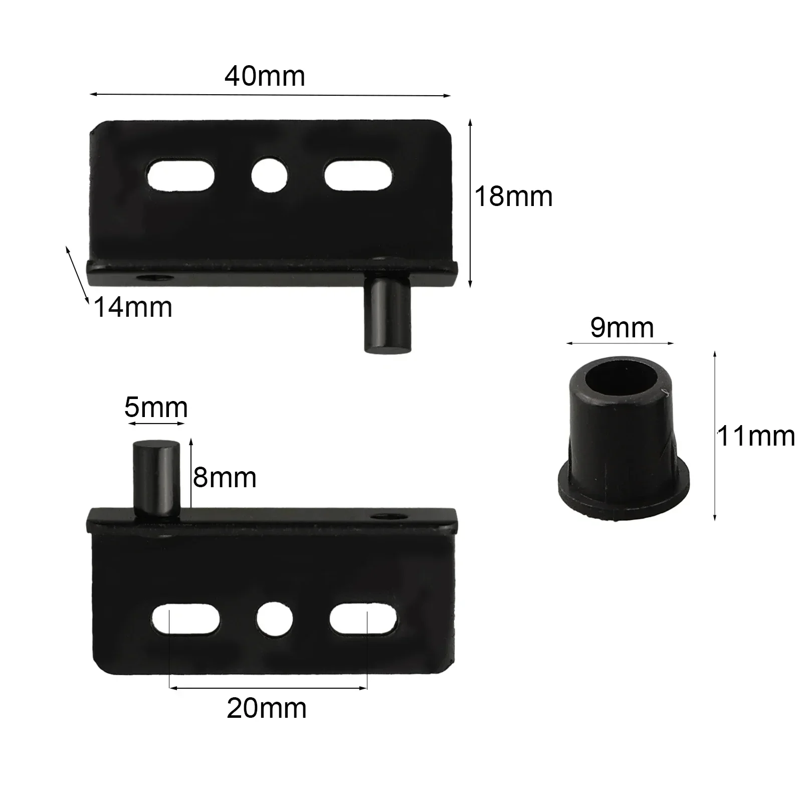 Heavy Duty 2pcs Pivot Hinges with Concealed Shaft and Bushing Suitable for Wooden Doors and Cabinet Installation Iron Material