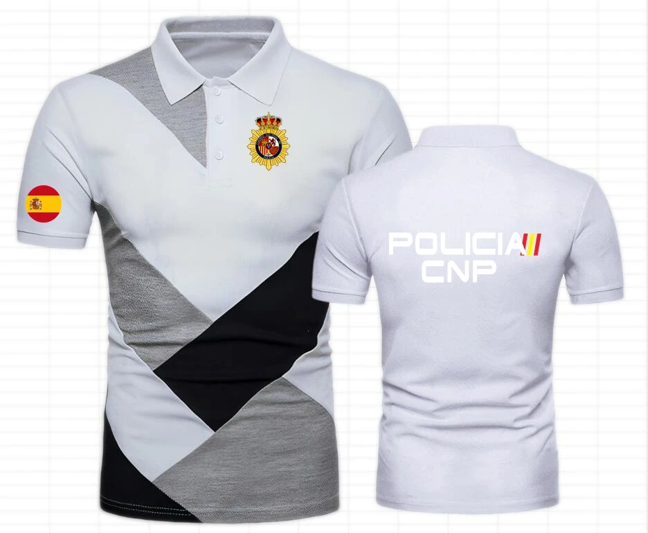 2025 اسبانيا الوطنية اسبانيا Policia CNP UIP UPR الرجال قمصان بولو مكافحة الشغب سوات جيو يذهب القوات الخاصة الرجال قميص بولو Y2K