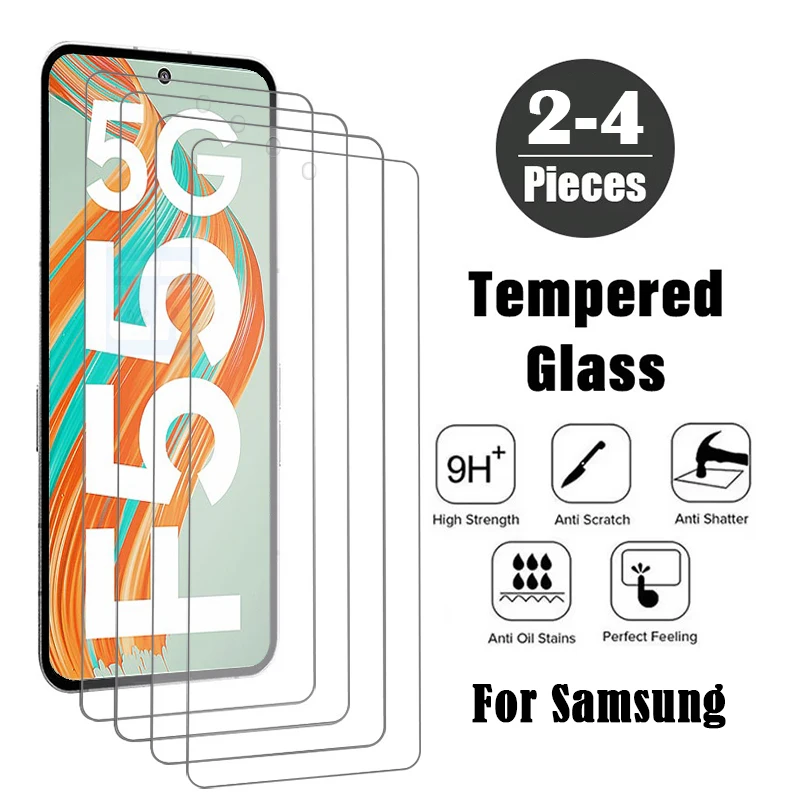 

2-4Pcs Tempered Glass for Samsung Galaxy F55 F05 F54 F34 F14 F04 F23 F13 F62 F52 F42 F22 C55 M51 M31S M31 M21 Screen Protectors
