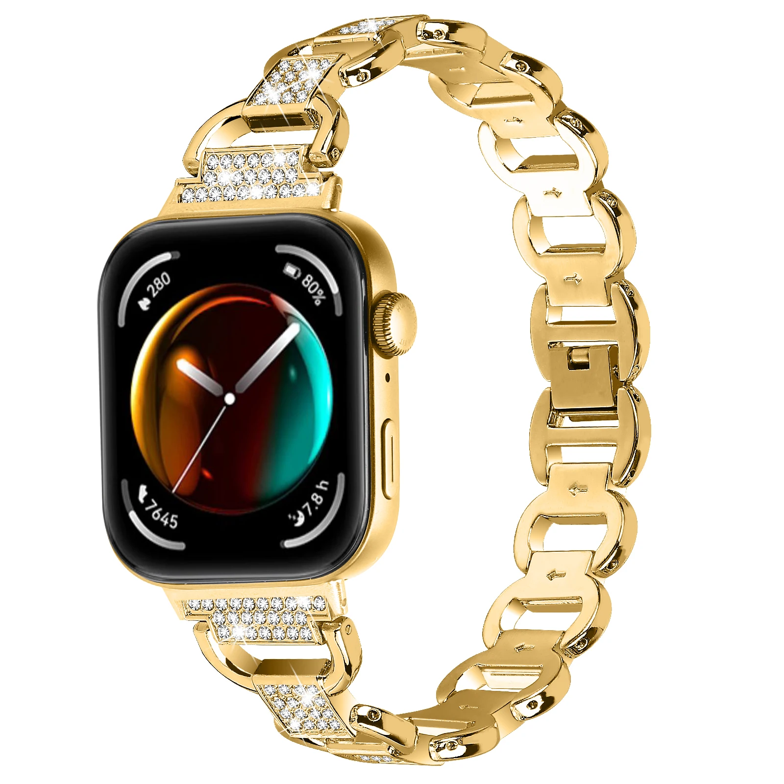 Pulseira de aço inoxidável diamante para huawei watch fit 3 pulseira formato oval pulseira para huawei fit 3 acessórios de relógio inteligente