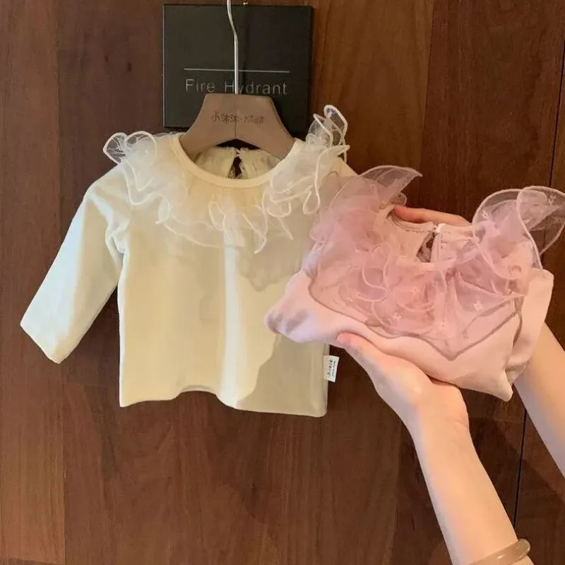 

Spring and Autumn Girls' Long Sleeve T-shirt New Children's Baby Princess Versatile Base Shirt