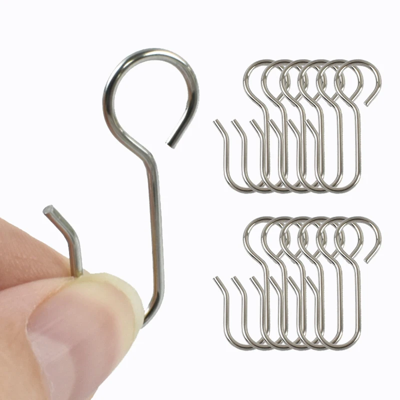 

30/50pcs Metal S Hooks Curtain Tape with Universal Hook Accessories Curtain Hangings Hook for Windows Home Hardware Accessories