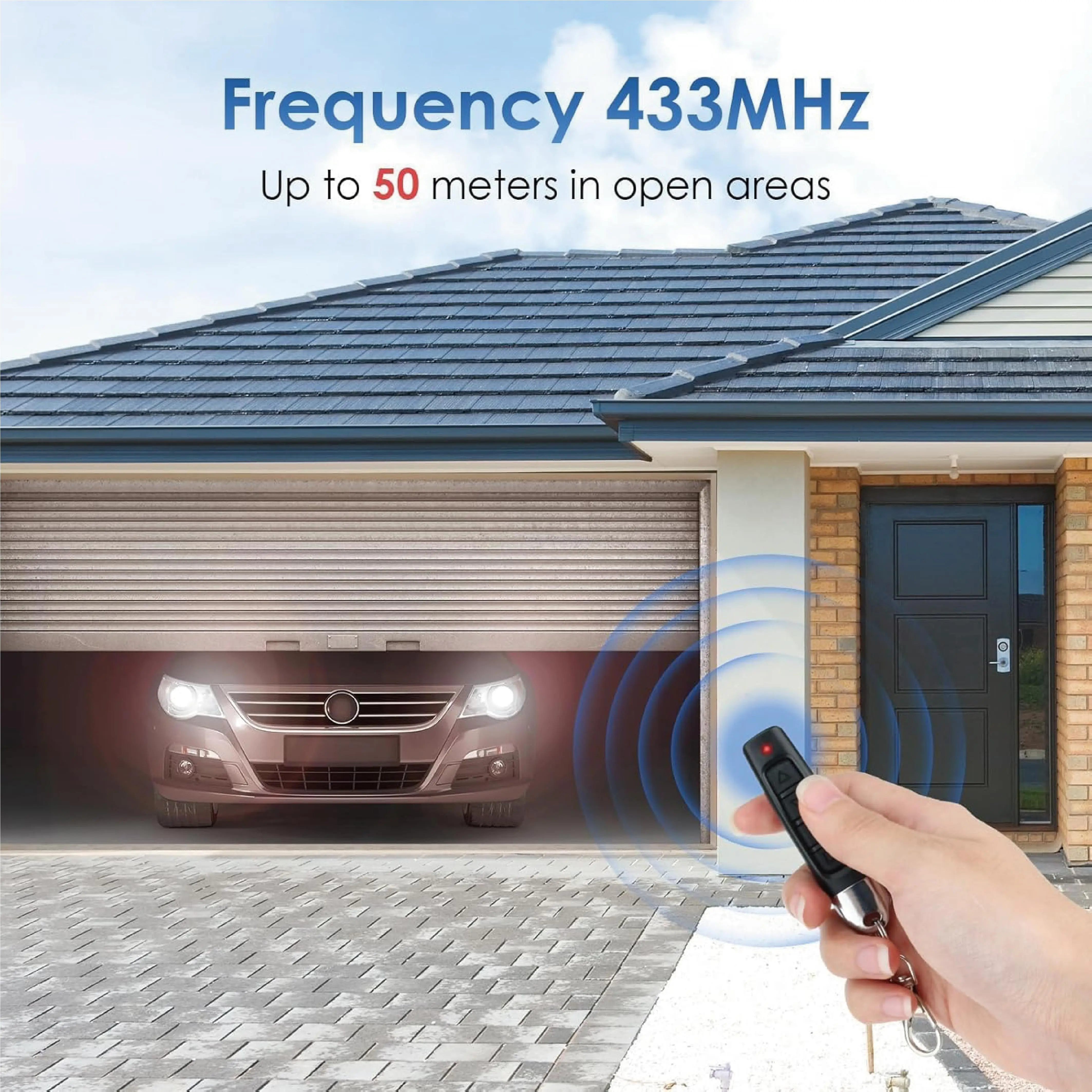 5PCS 433MHZ 433.92mhz Wireless Remote Control Garage Door Opener Remote Control Duplicator Clone Learning Rolling Code