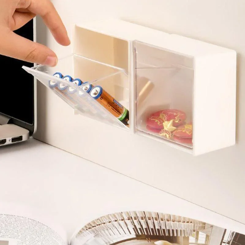 1Pc Wall-mounted Cotton Pad Holder Makeup Organizer Box Plastic Storage Container Cotton Swabs Jewelry Storage Box