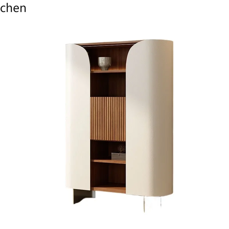 YFY  Solid wood wine cabinet light luxury high-end dining side cabinet living room wall storage display cabinet