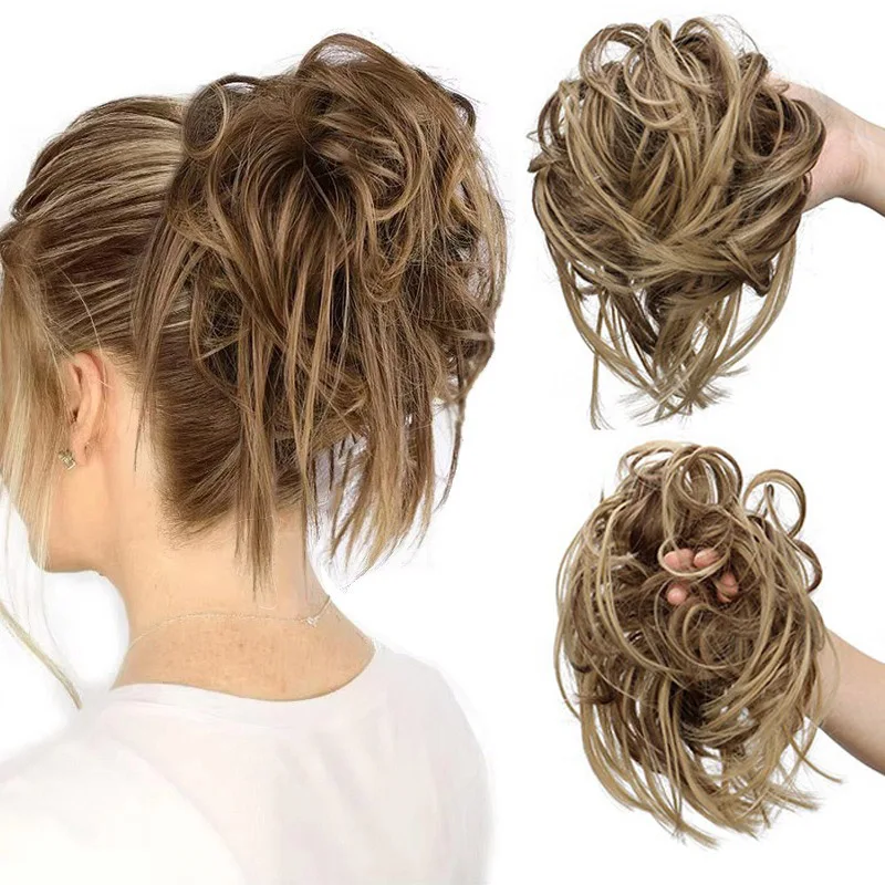 

H&STAR Synthetic Messy Bun Scrunchy Hair Bun Fake Hair Women Chignon Elastic Hair Band Hairpieces For Women Donut