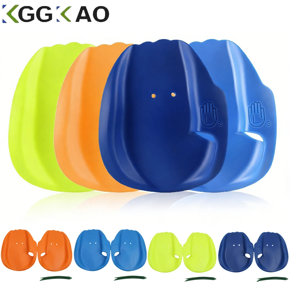 1Pair Swimming Hand Paddles - Build Strength & Technique, Finger Holes Design for Freestyle & All Strokes