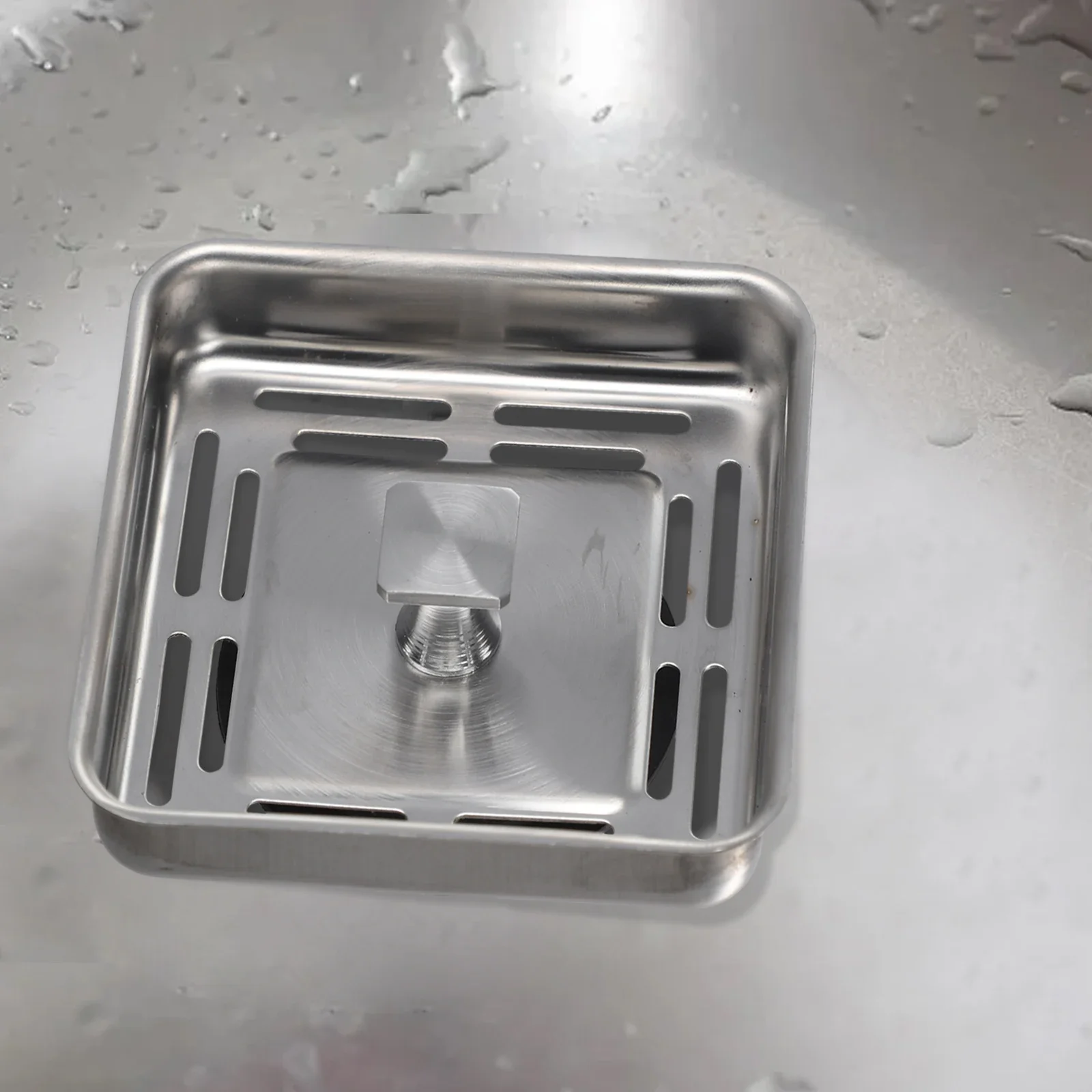 79mm Square Stainless Steel Sink Drain Basin Drainer Waste Strainer Plug- Stopper For Kitchen Bathroom Accessories